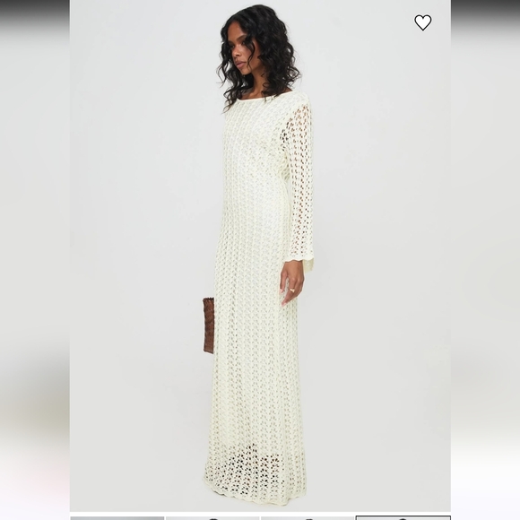 Princess Polly Nesty Knit Maxi Cream Long Sleeve, P2P 18" - Picture 3 of 6